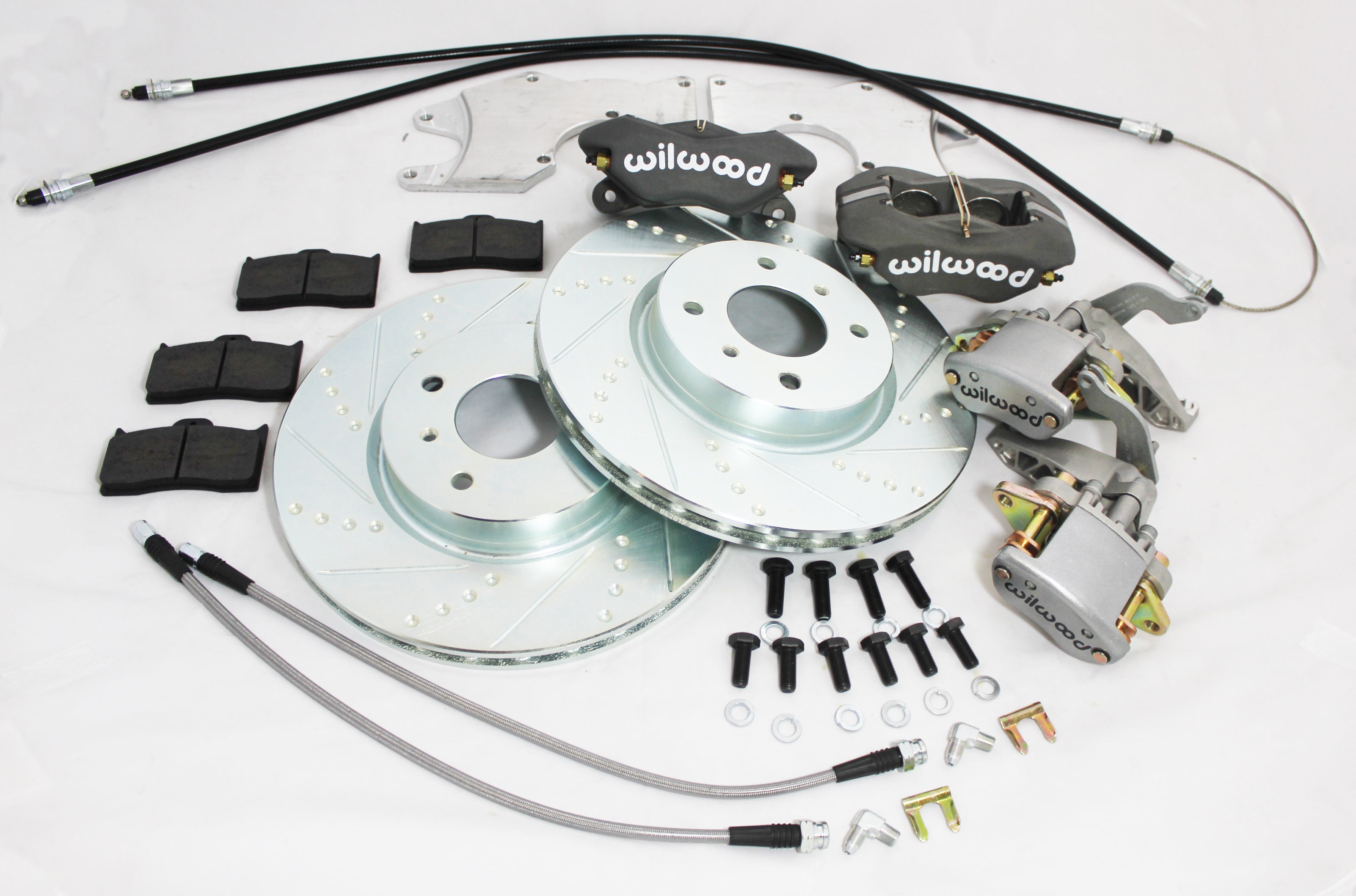 DATSUN 240Z 260Z 280Z REAR DUAL CALIPER WILWOOD BRAKE UPGRADE WITH  DEDICATED CABLE HANDBRAKE CALIPER