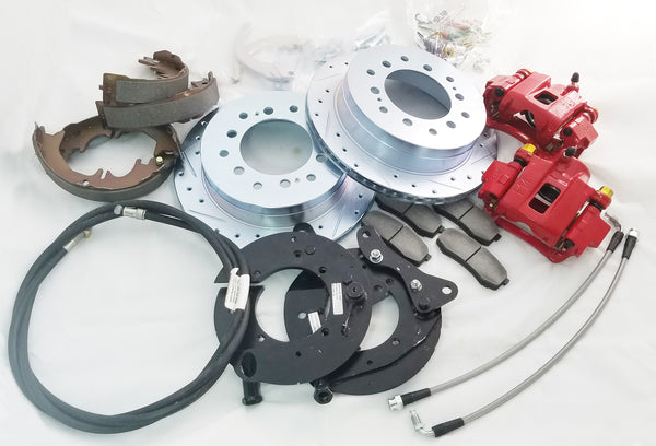 2005-2022 Toyota Tacoma 6 lug REAR DISC CONVERSION brake upgrade swap kit Backing Plate with e-brake