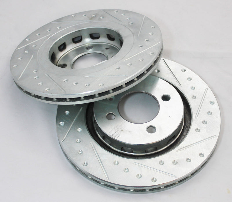 Front+Rear Cross Drill Rotors & Ceramic Pads for BMW 318i, 318is, 320i Front+Rear Cross Drill Rotors & Ceramic Pads for BMW 318i, 318is, 320i